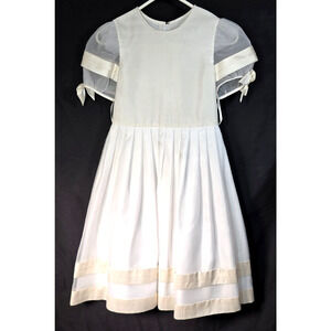 Venus Girl's Sz 10 White & Champagne Communion Wedding Easter Flower Girl Dress
